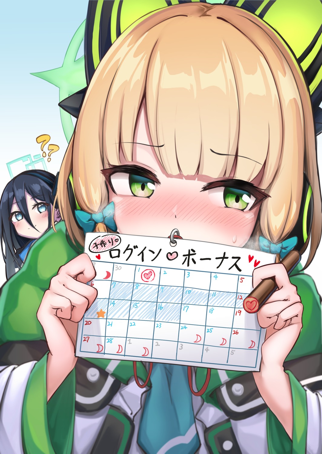 animal_ears, blue_archive, halo, headphones, ky_(ky990533), nekomimi, saiba_midori, seifuku