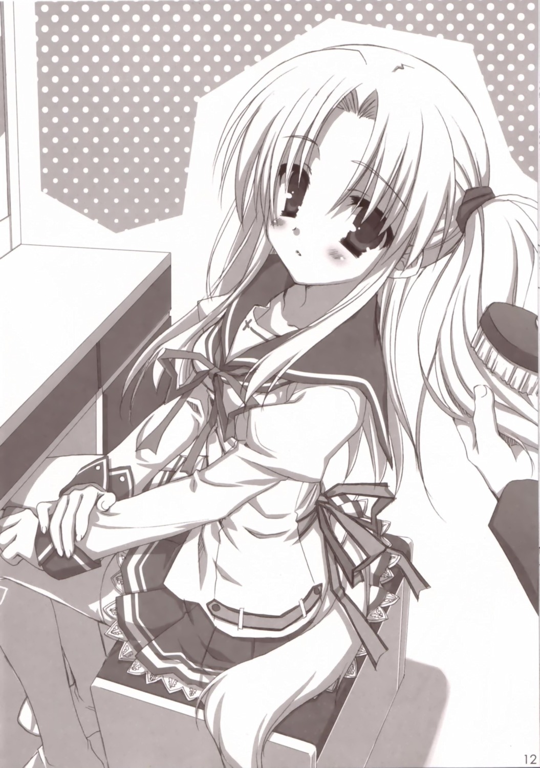 itsuka_todoku_anosorani, mitora_mememe, monochrome, muririn, seifuku, tail