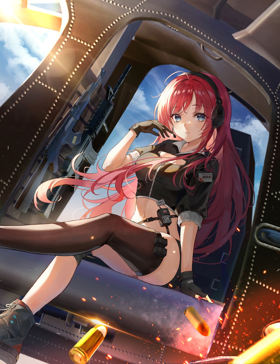 garter, gun, headphones, mrr_05, thighhighs