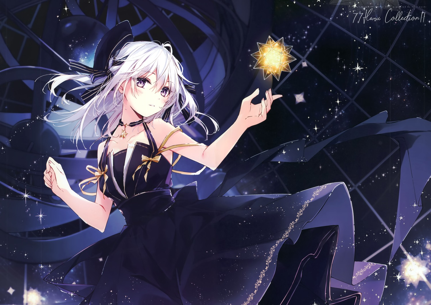 dress, emori_miku_project, ezuki_luna, haru_mochi, mochizuki_shiina, skirt_lift