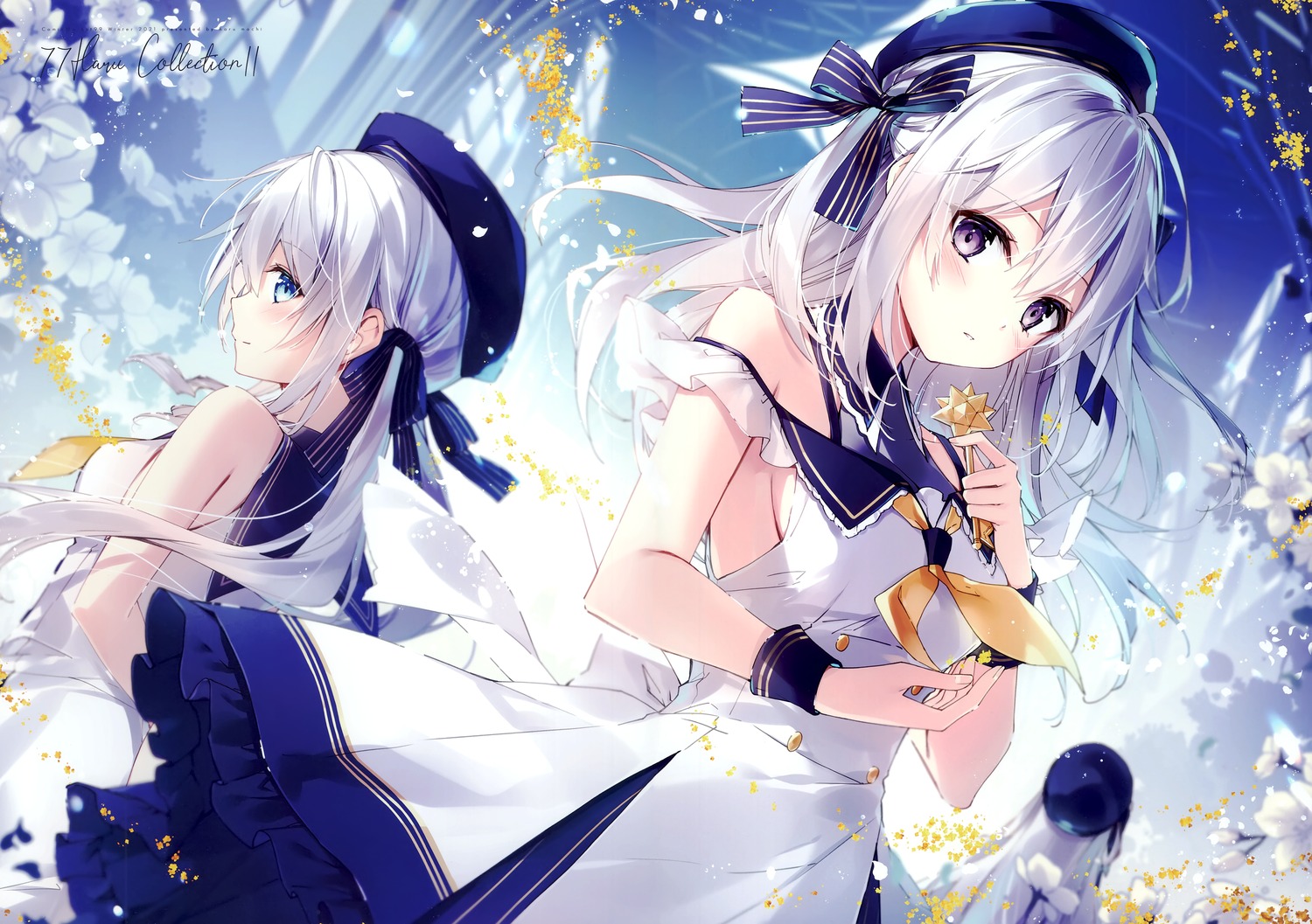 emori_miku_project, ezuki_luna, haru_mochi, mochizuki_shiina, seifuku, skirt_lift