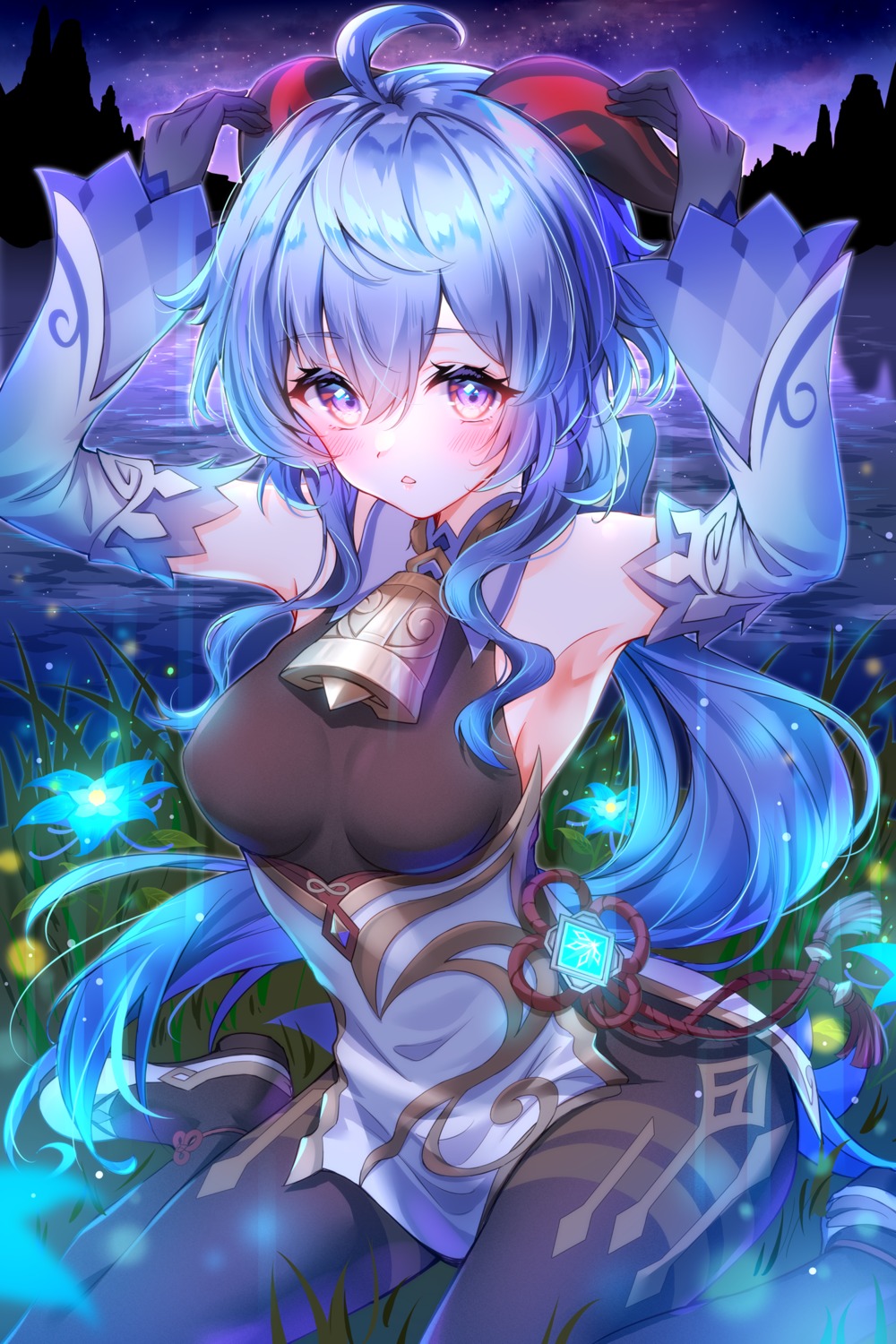 asian_clothes, ganyu, genshin_impact, horns, toki_(toki_ship8)