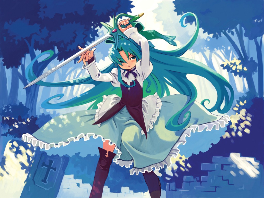 fia_(riviera), riviera, sword, thighhighs, wallpaper