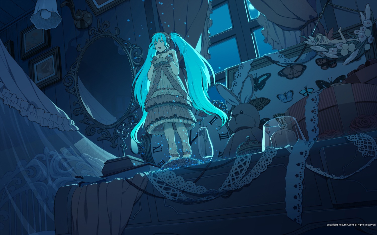 dress, hatsune_miku, honya_lala, landscape, vocaloid, wallpaper
