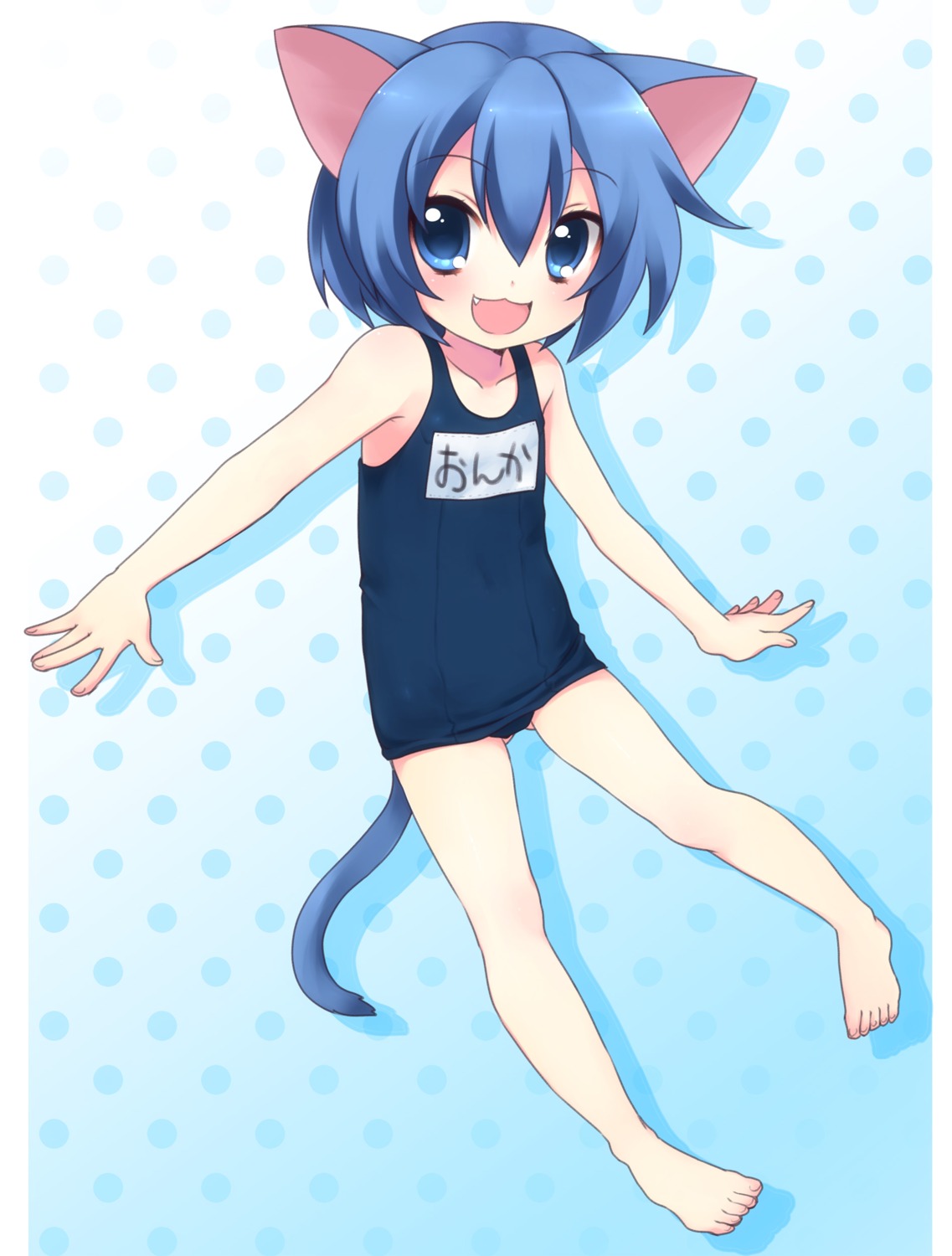 animal_ears, nekomimi, onka, school_swimsuit, swimsuits, tail, usashiro_mani