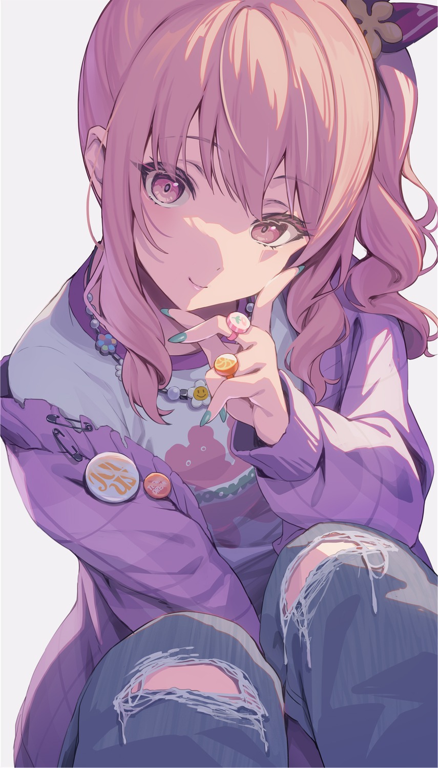 akiyama_mizuki, ponchan_ponc, project_sekai, sweater, torn_clothes, trap