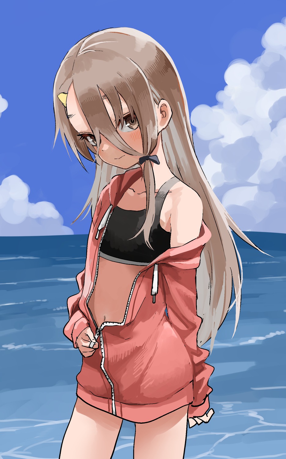 bikini_top, mikage_sakurako, open_shirt, soredemo_ayumu_wa_yosetekuru, swimsuits, undressing, yamamoto_souichirou