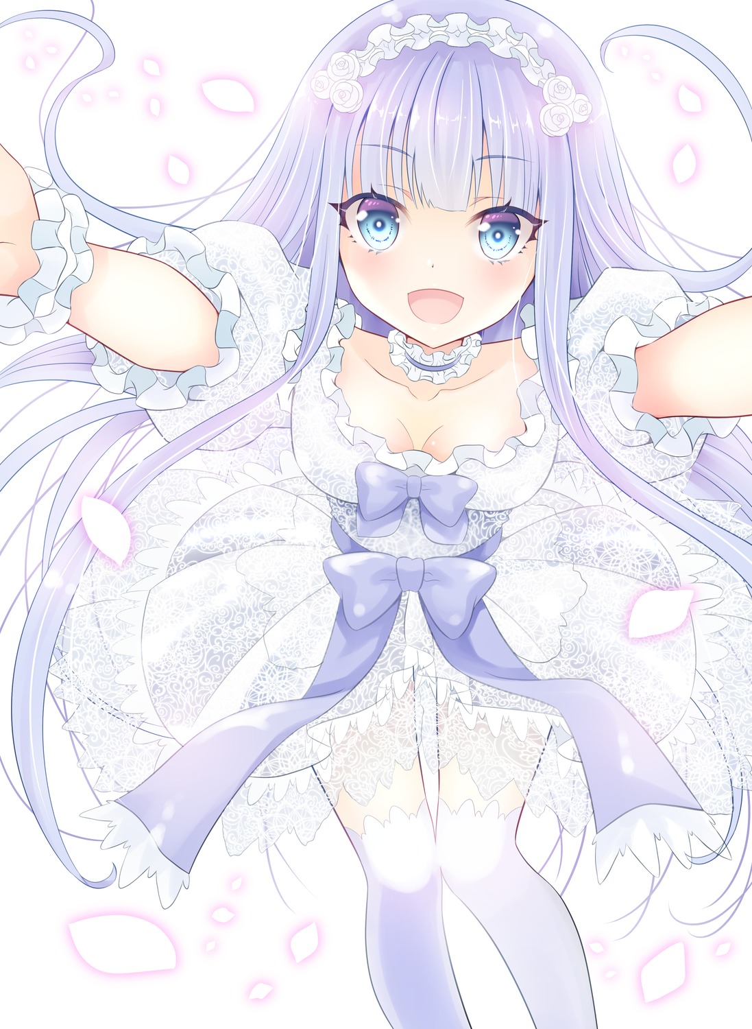cleavage, dress, kenja_no_deshi_wo_nanoru_kenja, mira_(kenja_no_deshi_wo_nanoru_kenja), see_through, thighhighs, uonuma_yuu