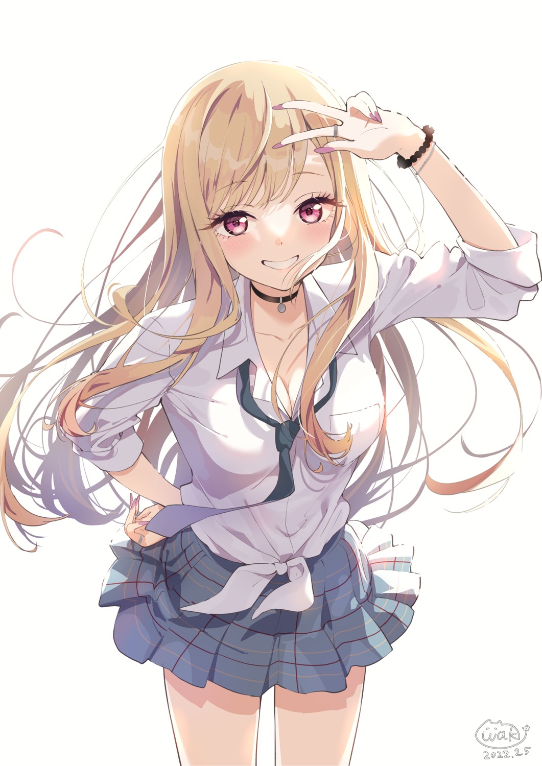 cleavage, kitagawa_marin, neki_(wakiko), seifuku, sono_bisque_doll_wa_koi_wo_suru