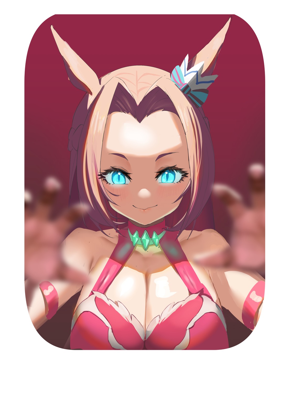 animal_ears, cleavage, feipin_zhanshi, kawakami_princess_(umamusume), uma_musume_pretty_derby