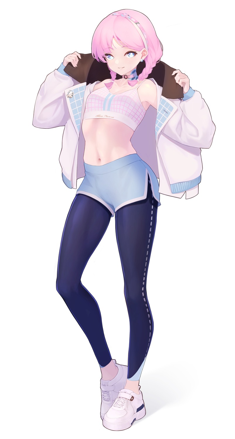 arknights, blue_poison_(arknights), bra, cleavage, mari0ball, open_shirt, undressing