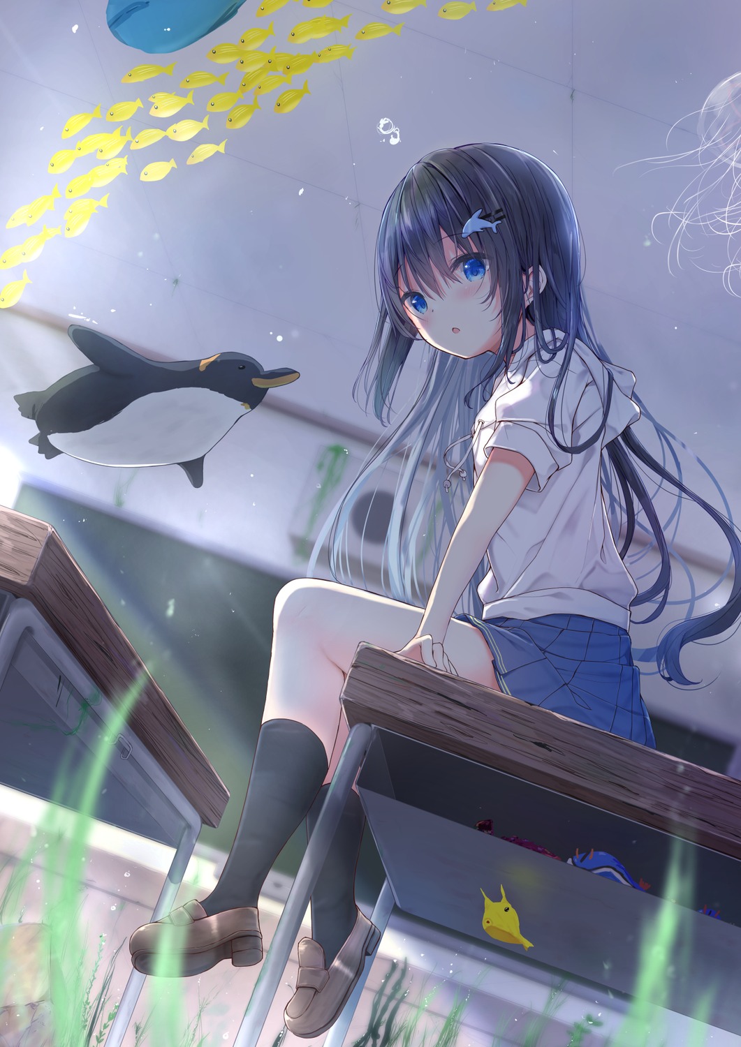 fairy_eye, penguin, seifuku, shirakawa_yumea