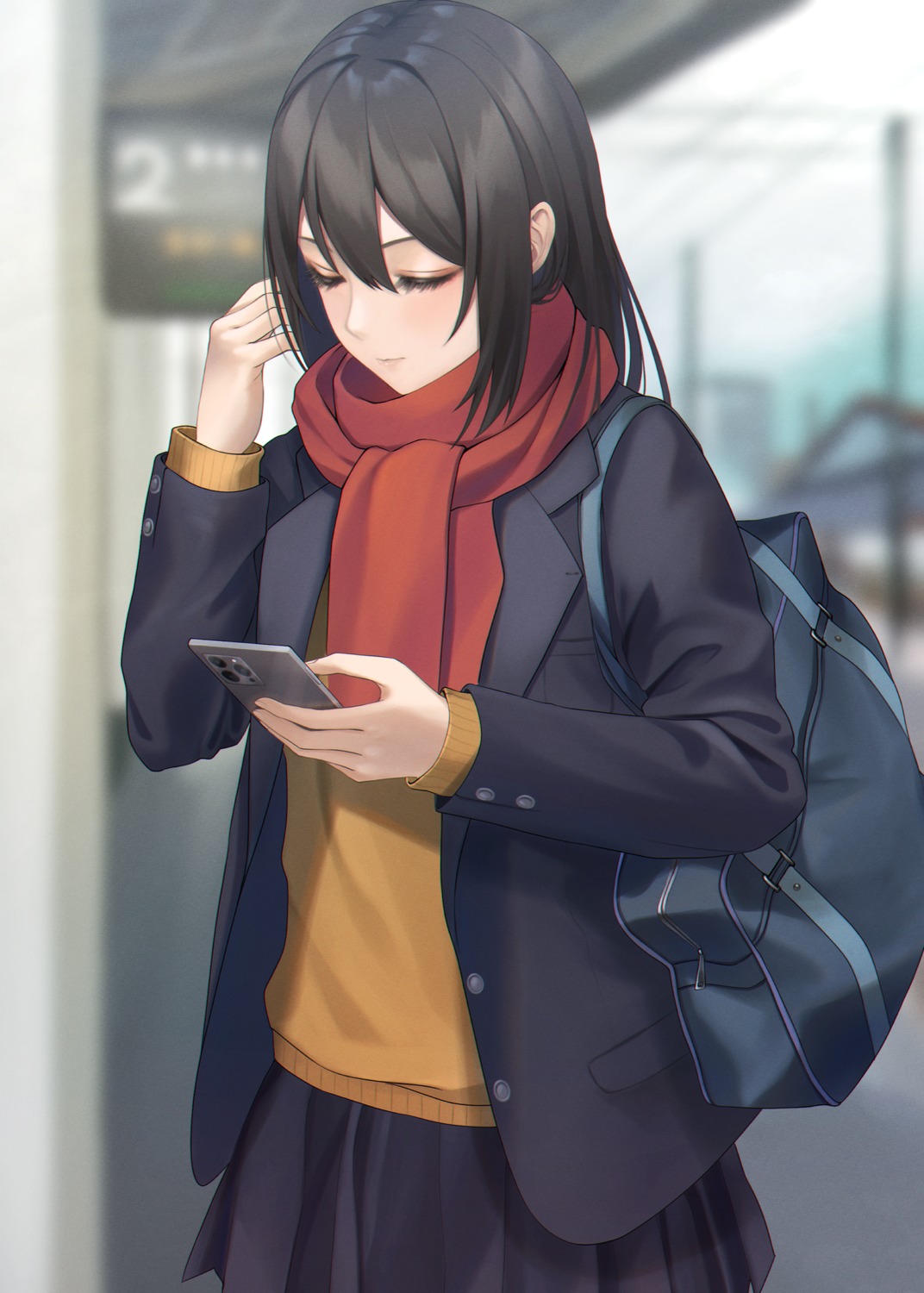 irise_rise, seifuku, sweater