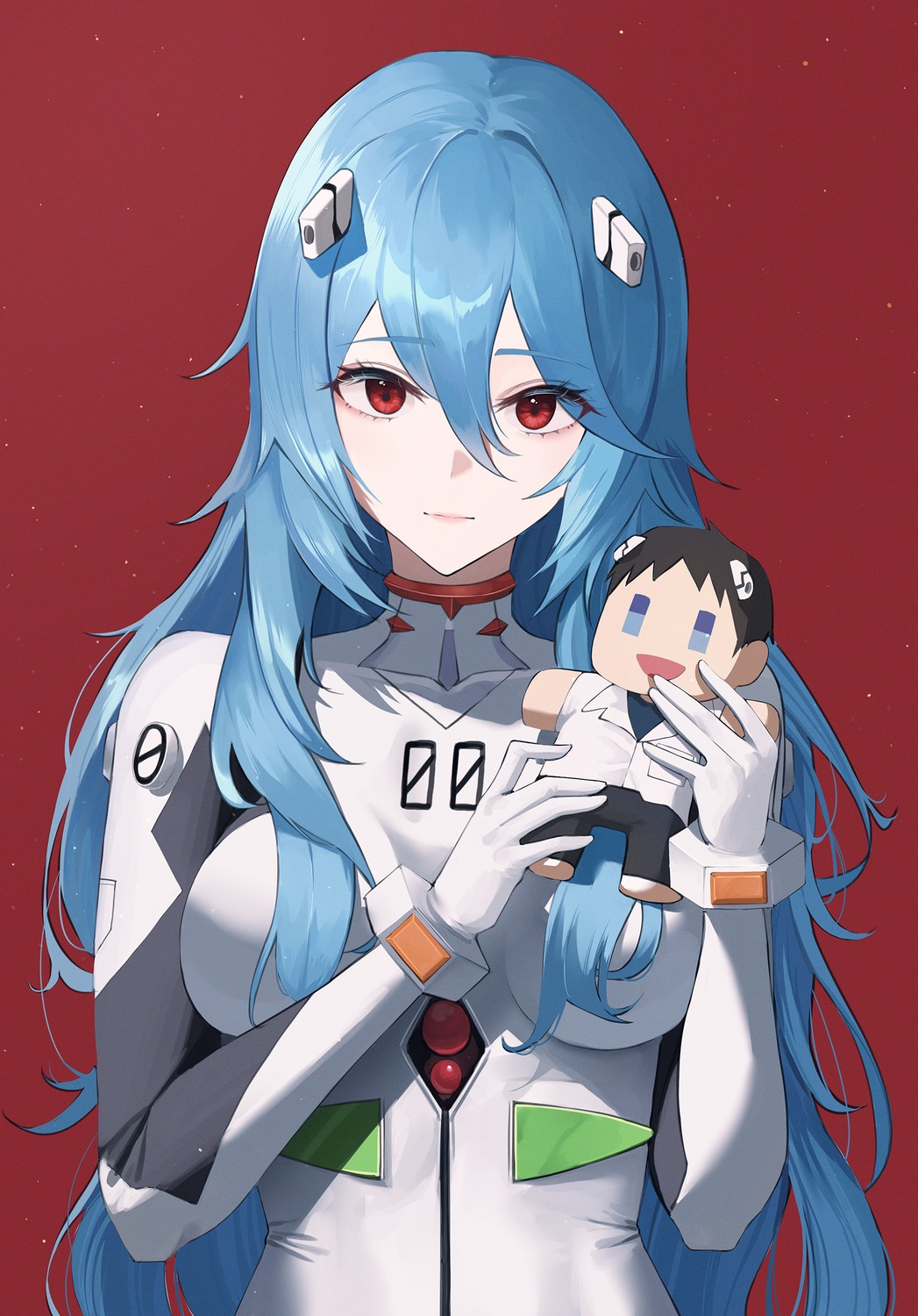 ayanami_rei, bodysuit, chibi, ikari_shinji, junkt729, neon_genesis_evangelion
