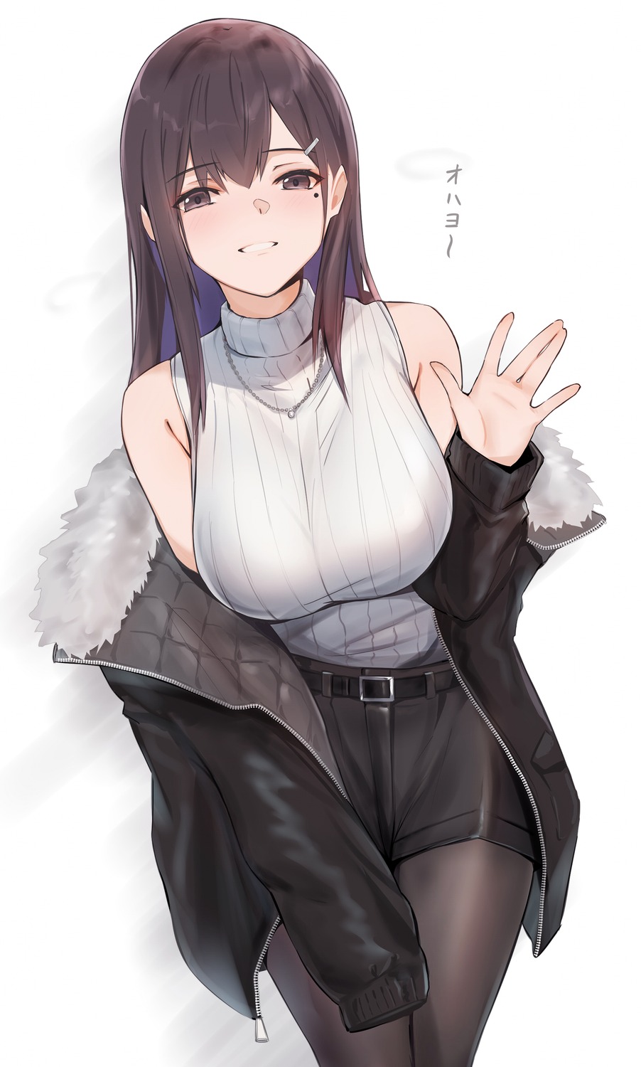 bee_doushi, pantyhose, sweater