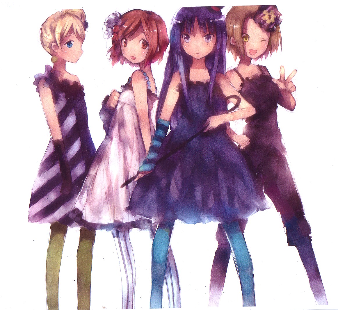 akiyama_mio, hirasawa_yui, k-on!, kotobuki_tsumugi, pantyhose, tainaka_ritsu, tsuchiya_akira