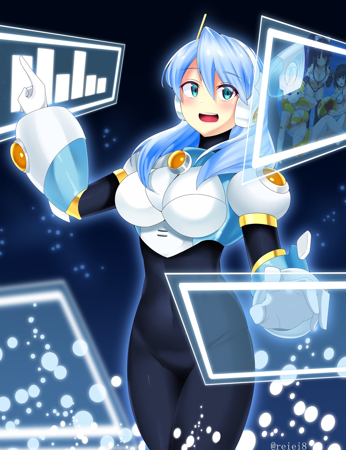 alia_(mega_man), armor, bodysuit, mega_man_(series), mega_man_x_(series), reiei_8