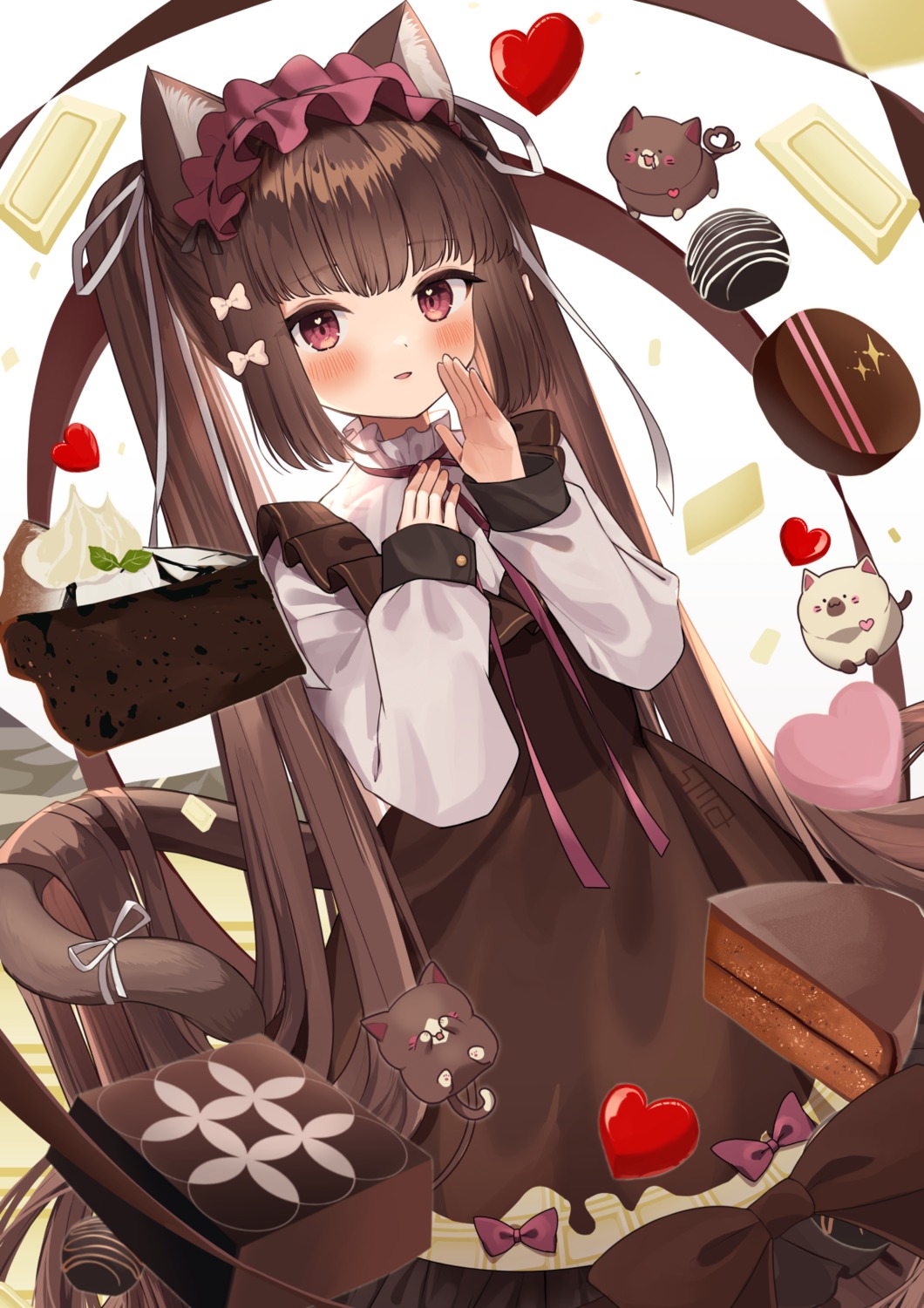 animal_ears, dress, goma_(u_p), gothic_lolita, lolita_fashion, neko, nekomimi, tail