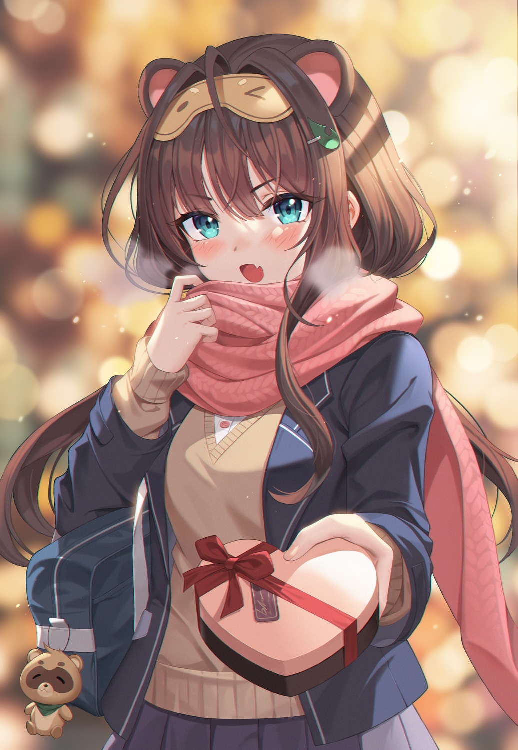 animal_ears, nolan, seifuku, sweater, valentine