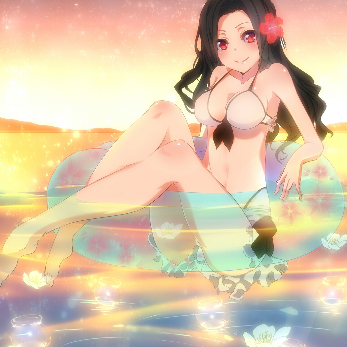 bikini, cleavage, furisode_(pixilvina), mahouka_koukou_no_rettousei, saegusa_mayumi, swimsuits, wet