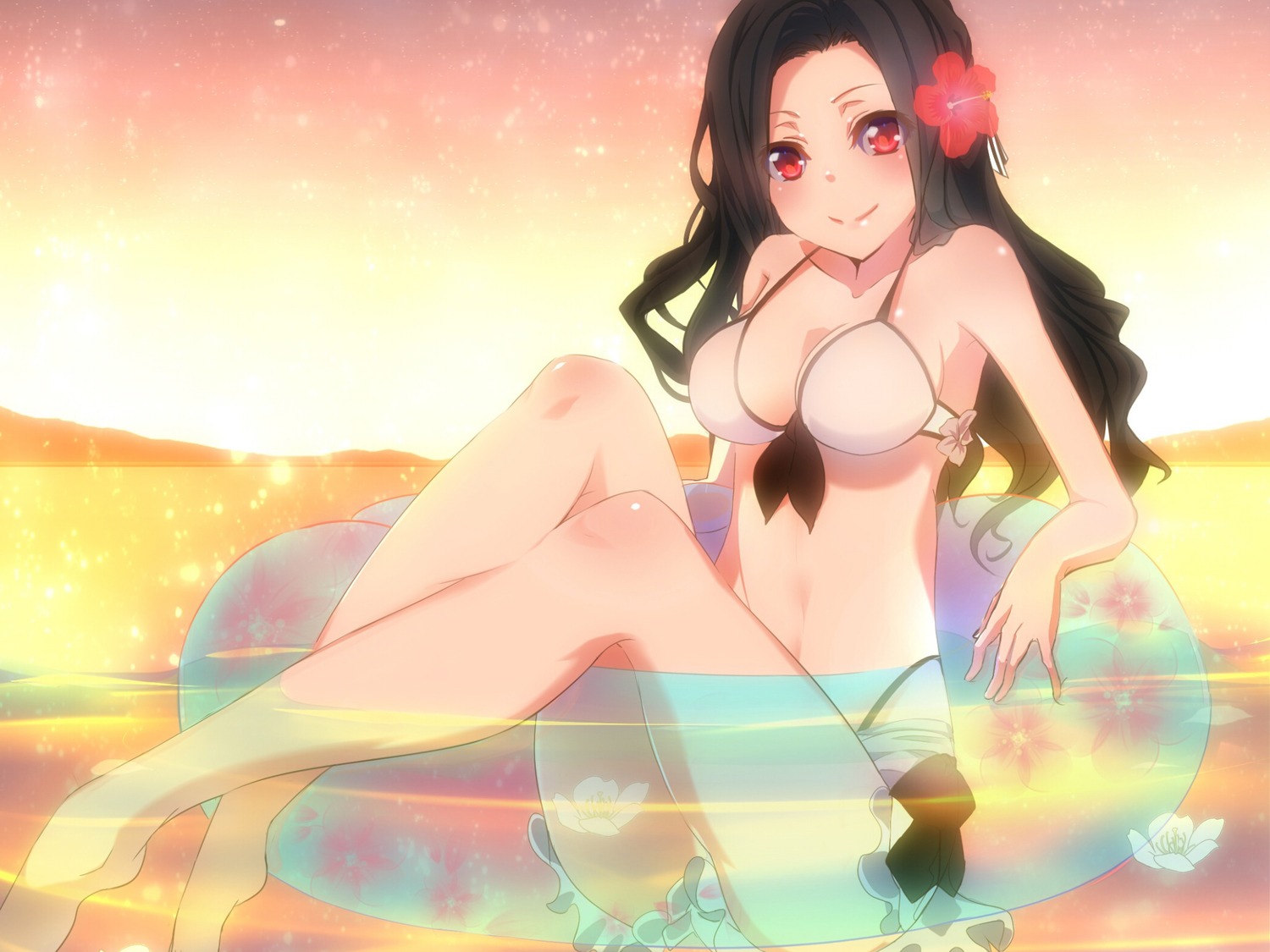 bikini, cleavage, furisode_(pixilvina), mahouka_koukou_no_rettousei, saegusa_mayumi, swimsuits, wet