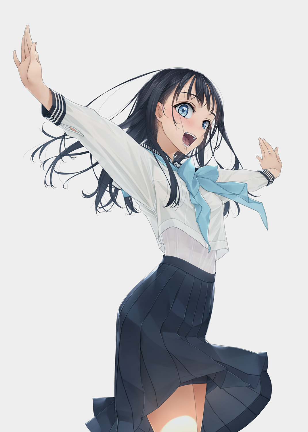 akebi-chan_no_serafuku, akebi_komichi, bike_shorts, murakami_suigun, seifuku, shirt_lift, skirt_lift