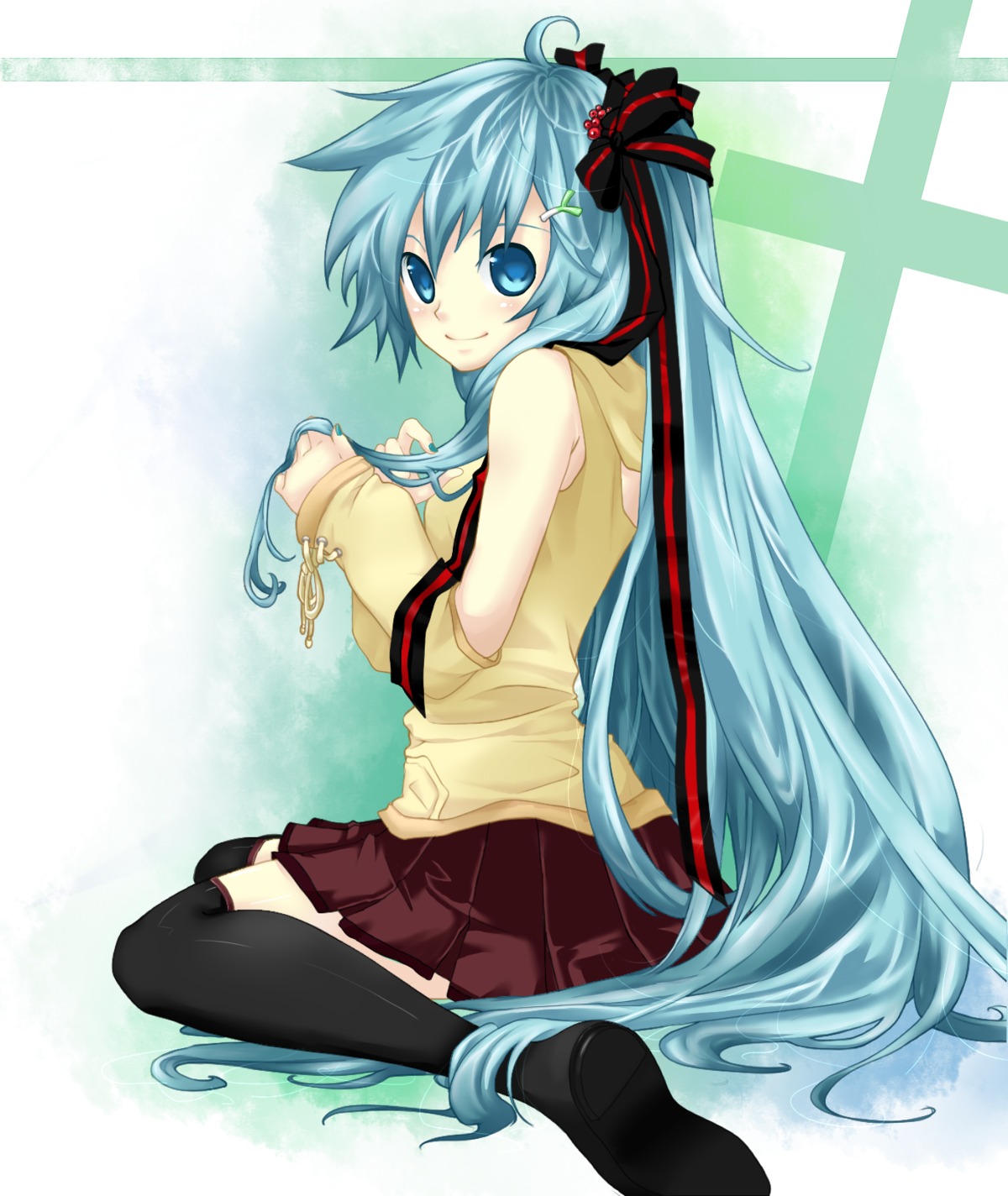 hatsune_miku, sss3, thighhighs, vocaloid