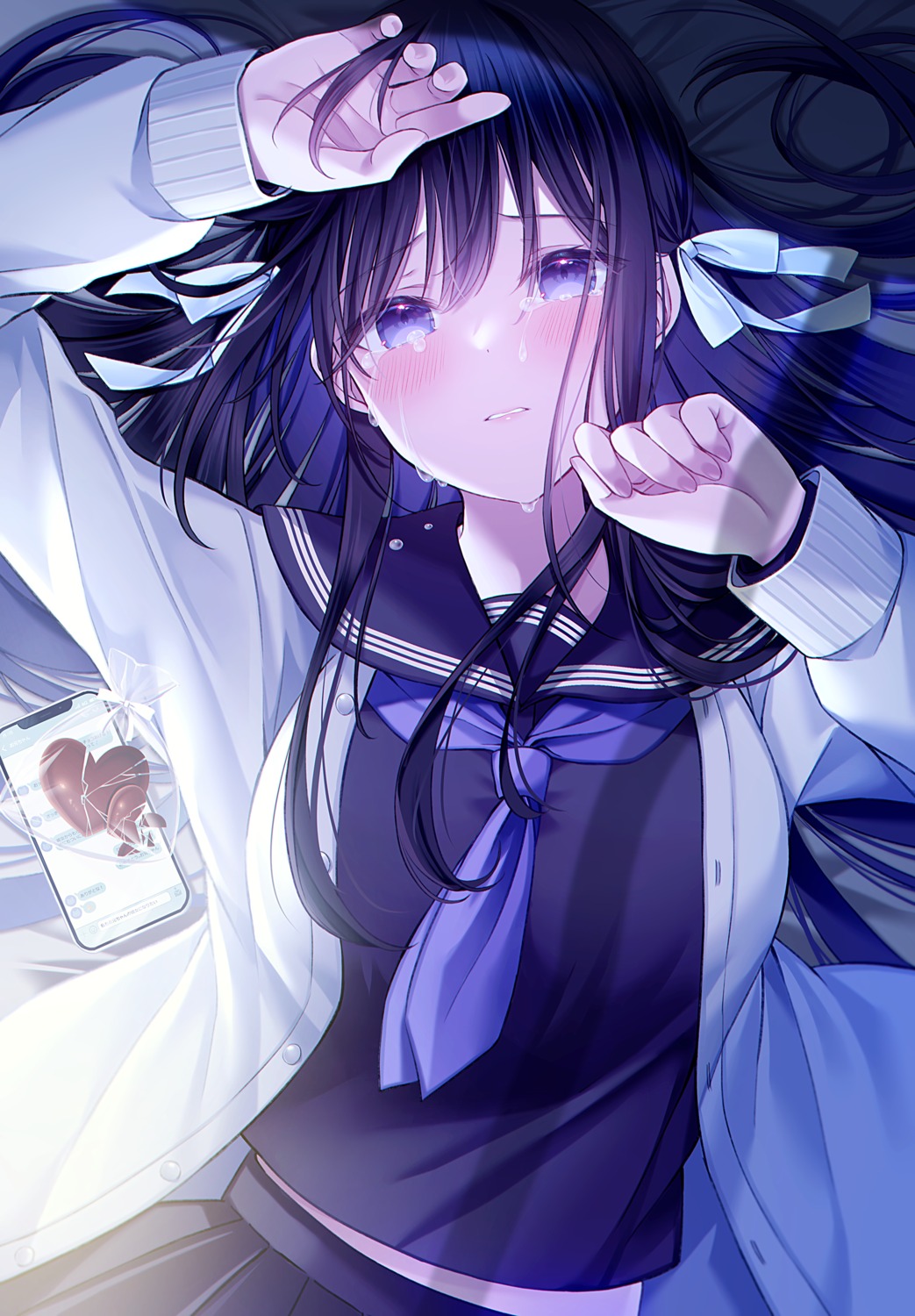 kuro_namako, seifuku, sweater, valentine