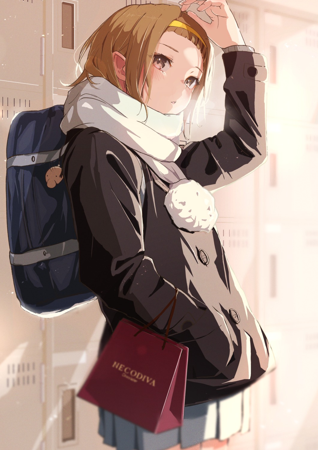 k-on!, okay178, seifuku, sweater, tainaka_ritsu, valentine