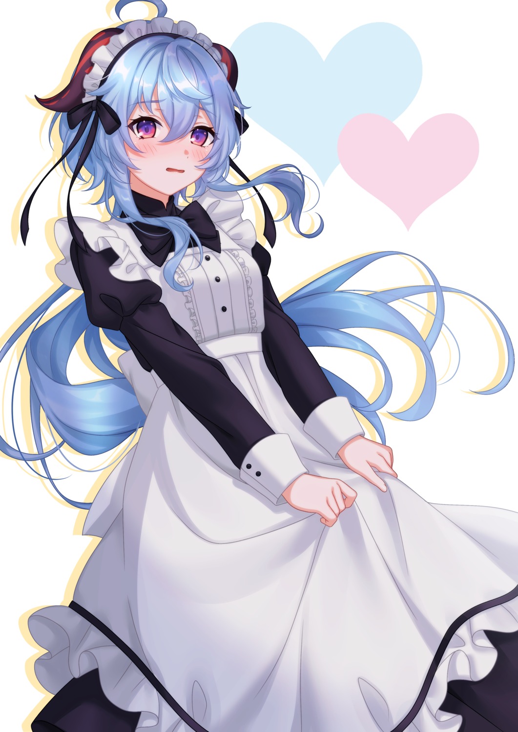 ganyu, genshin_impact, horns, maid, pochimaru_(marumaru_wanwan)
