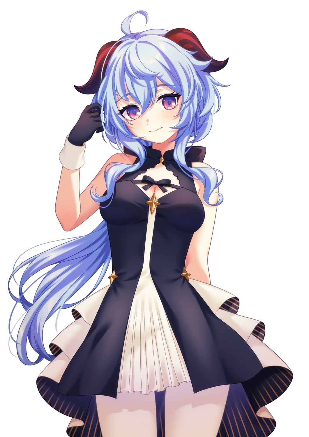 dress, ganyu, genshin_impact, horns, pochimaru_(marumaru_wanwan)
