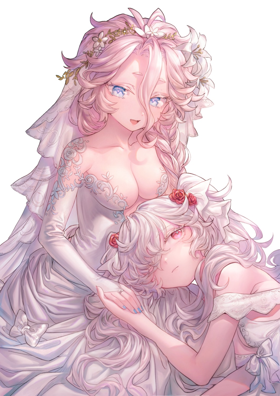 dress, leon_v, no_bra, wedding_dress, yuri
