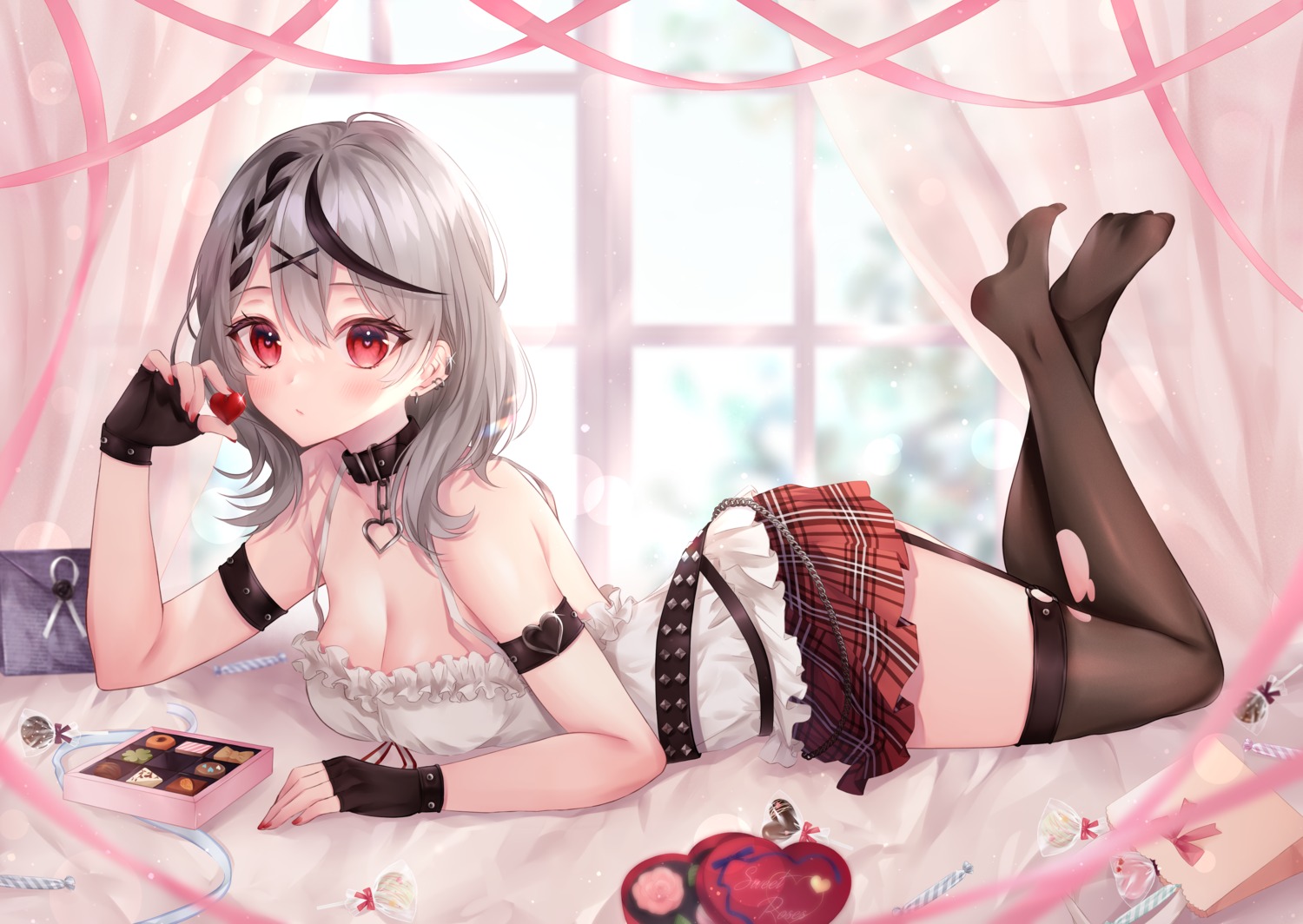 hololive, orii_(fsgp5252), sakamata_chloe, stockings, thighhighs, valentine