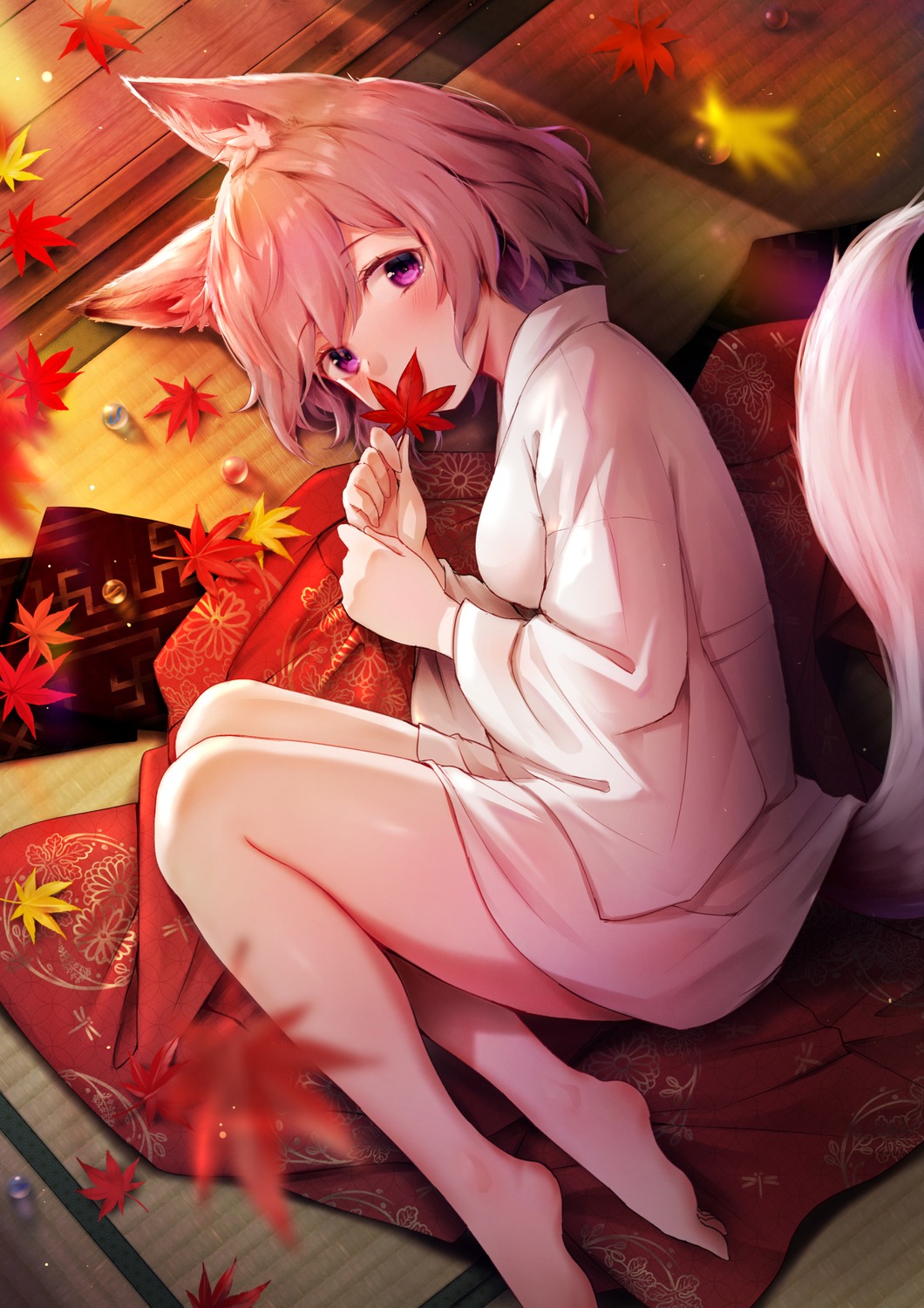 animal_ears, esugi, japanese_clothes, kitsune, tail