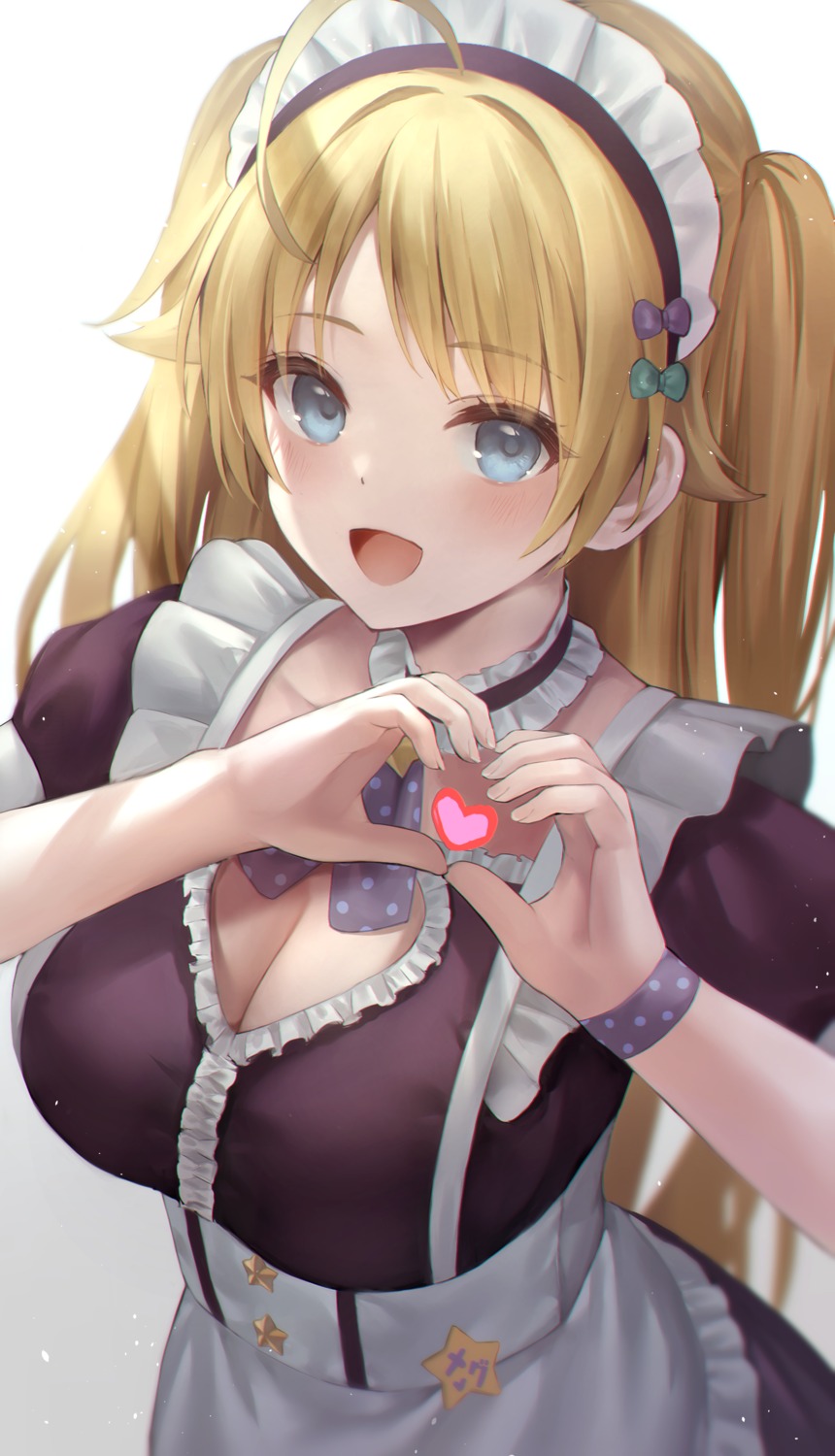 cleavage, hachimiya_meguru, hibimaru, maid, the_idolm@ster, the_idolm@ster_shiny_colors