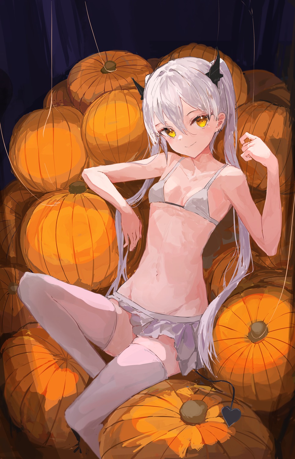 bikini, halloween, horns, ichika_(ichika87), swimsuits, tail