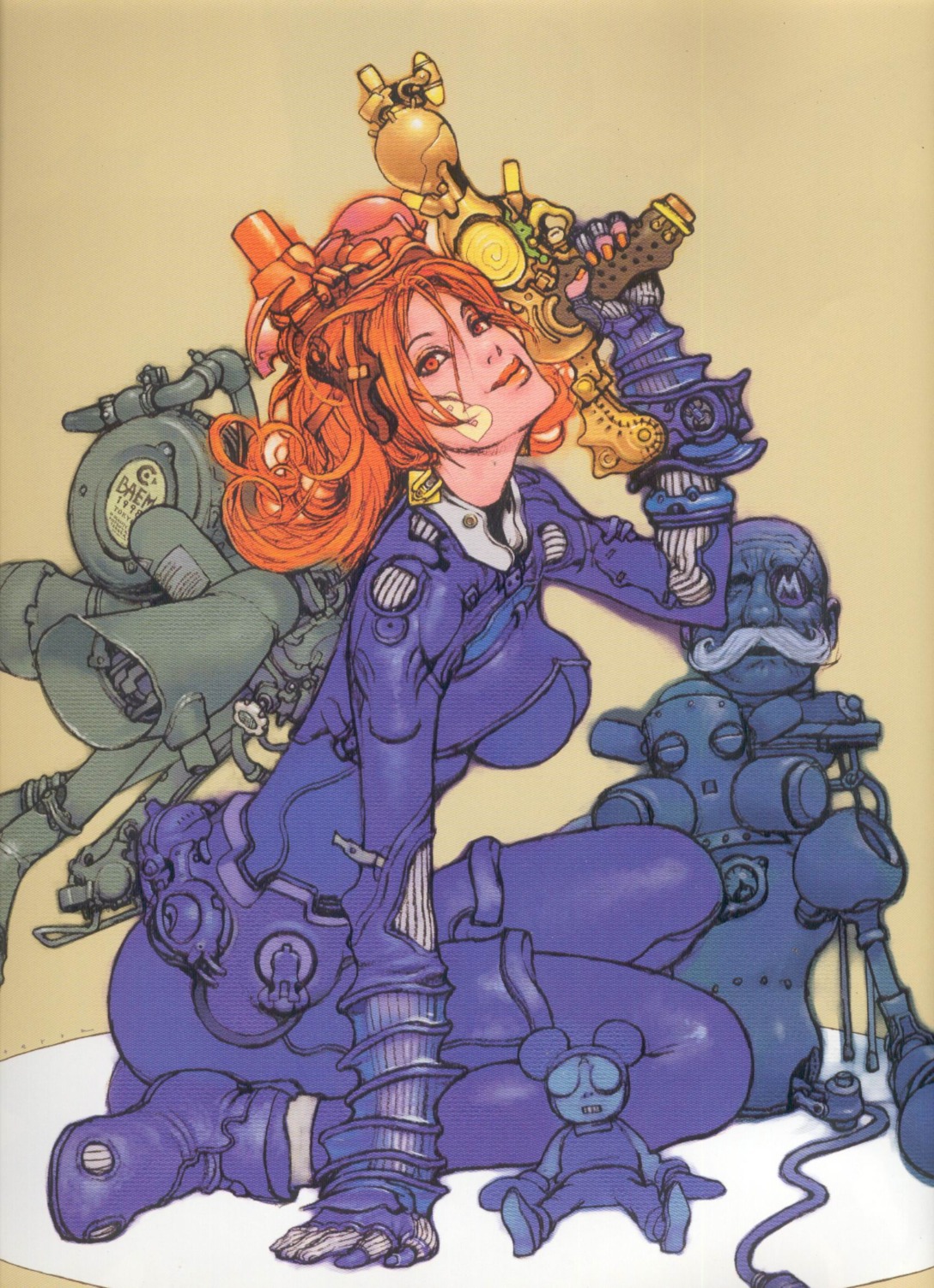 bodysuit, paper_texture, scanning_artifacts, terada_katsuya