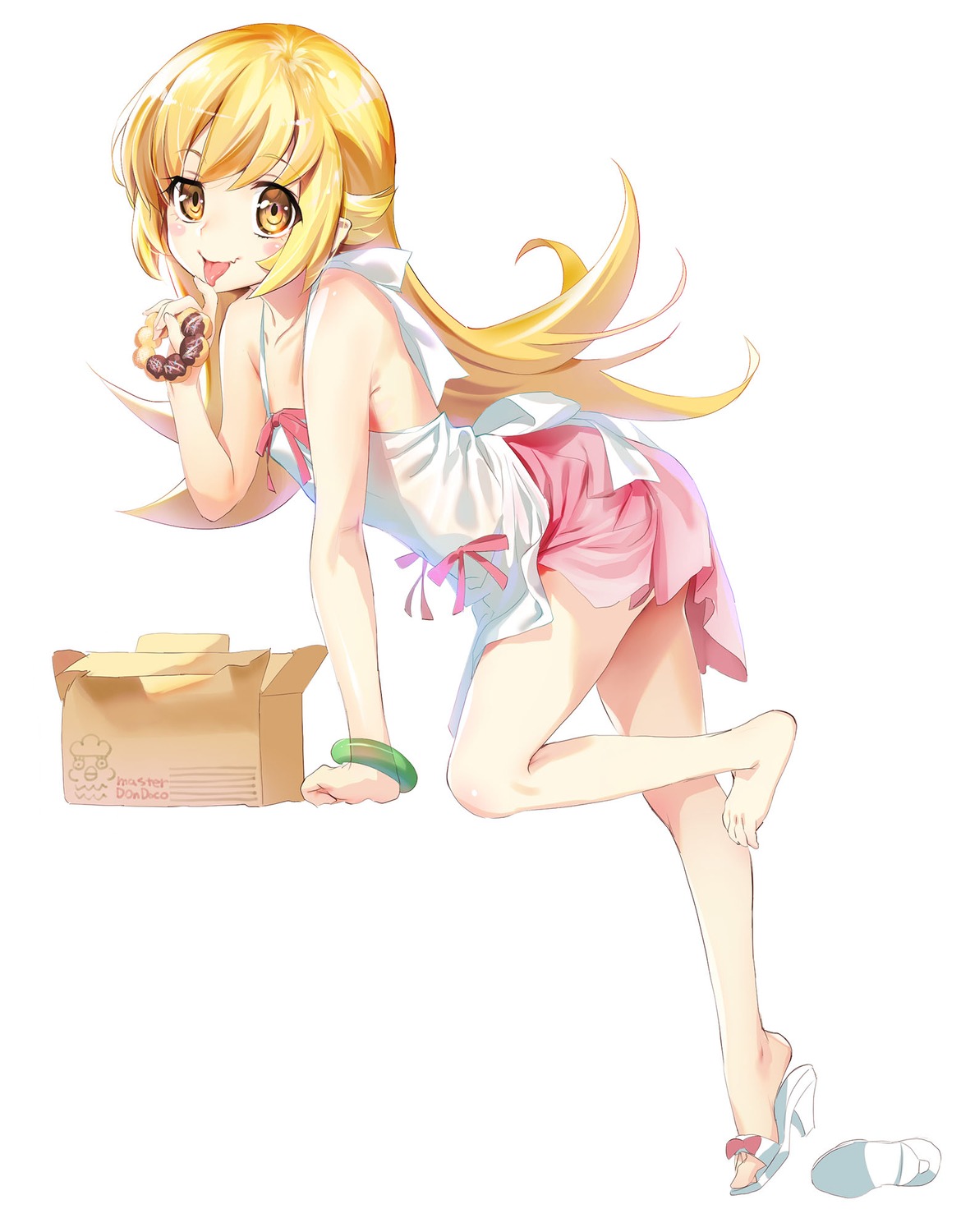 bakemonogatari, dress, heels, monogatari_(series), nekomonogatari, no_bra, oshino_shinobu, youta