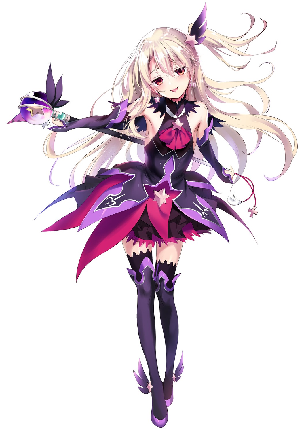 dress, fate/kaleid_liner_prisma_illya, fate/stay_night, illyasviel_von_einzbern, magical_ruby, thighhighs, weapon, youta