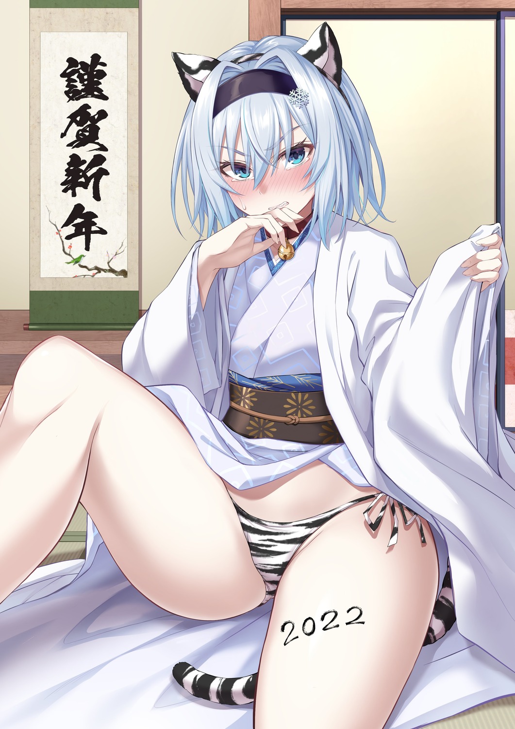 animal_ears, ijima_yuu, japanese_clothes, possible_duplicate, ryuuou_no_oshigoto!, sora_ginko, swimsuits, tail