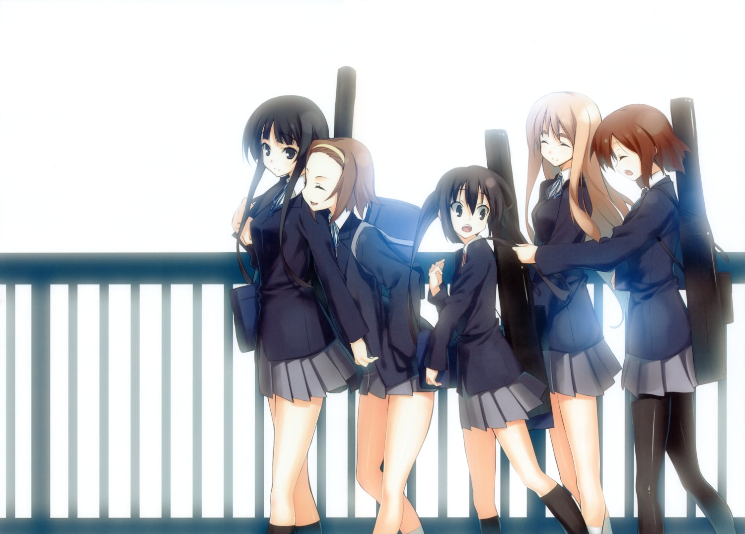 akiyama_mio, fixed, hirasawa_yui, k-on!, kagome, kotobuki_tsumugi, nakano_azusa, pantyhose