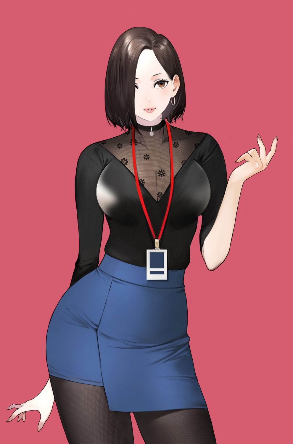 bobobong, cleavage, pantyhose, see_through