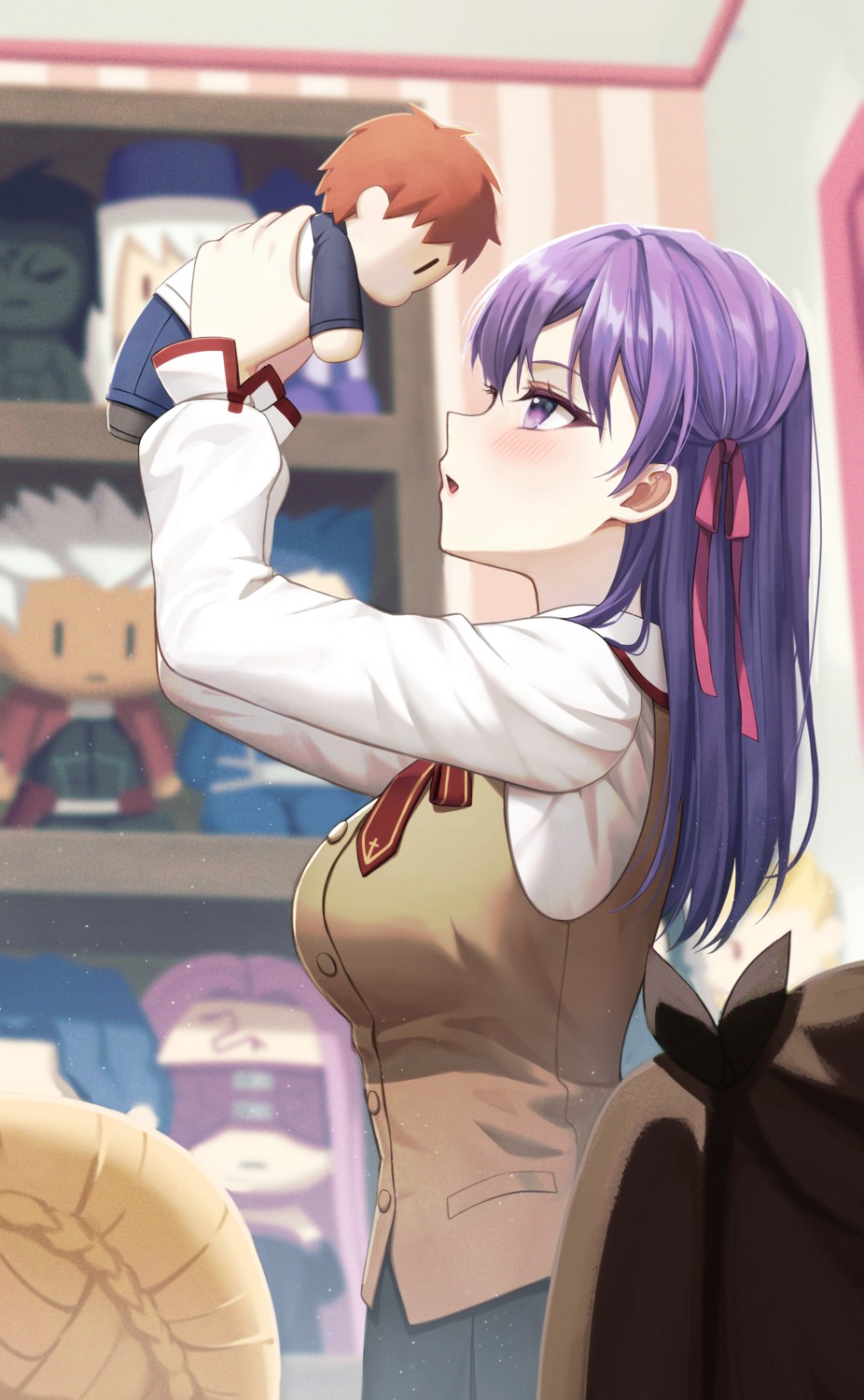 archer, artoria_pendragon_(fate), chibi, cu_chulainn_(fate), emiya_shirou, fate/stay_night, matou_sakura, matou_shinji