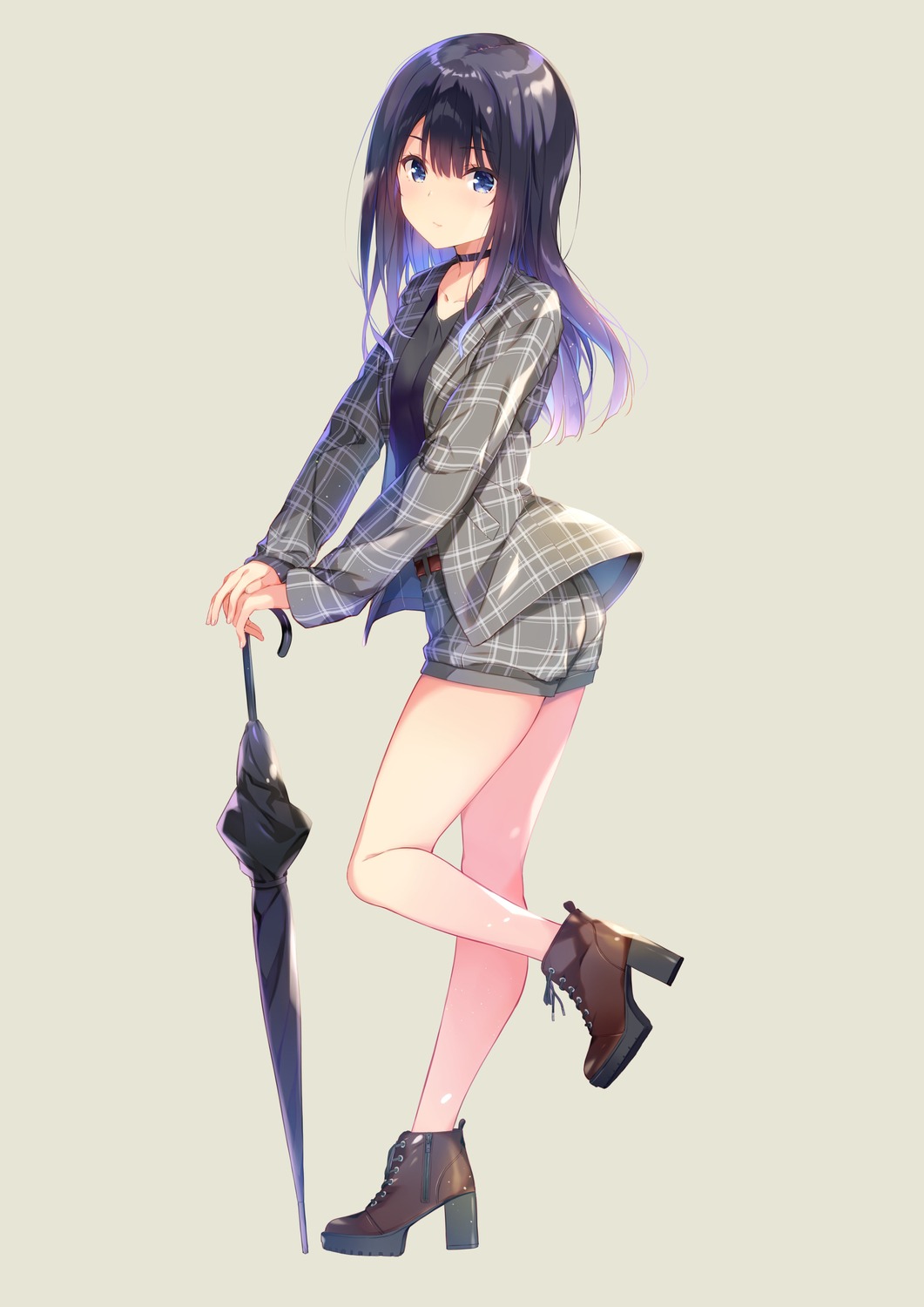 ass, heels, idoly_pride, nagase_kotono, qp:flapper, umbrella