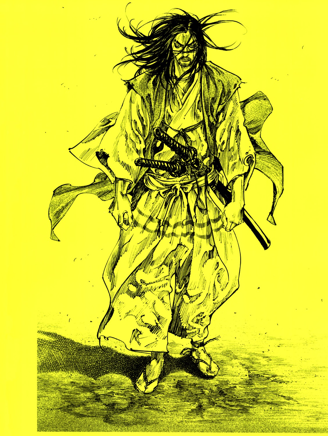 inoue_takehiko, male, monochrome, vagabond