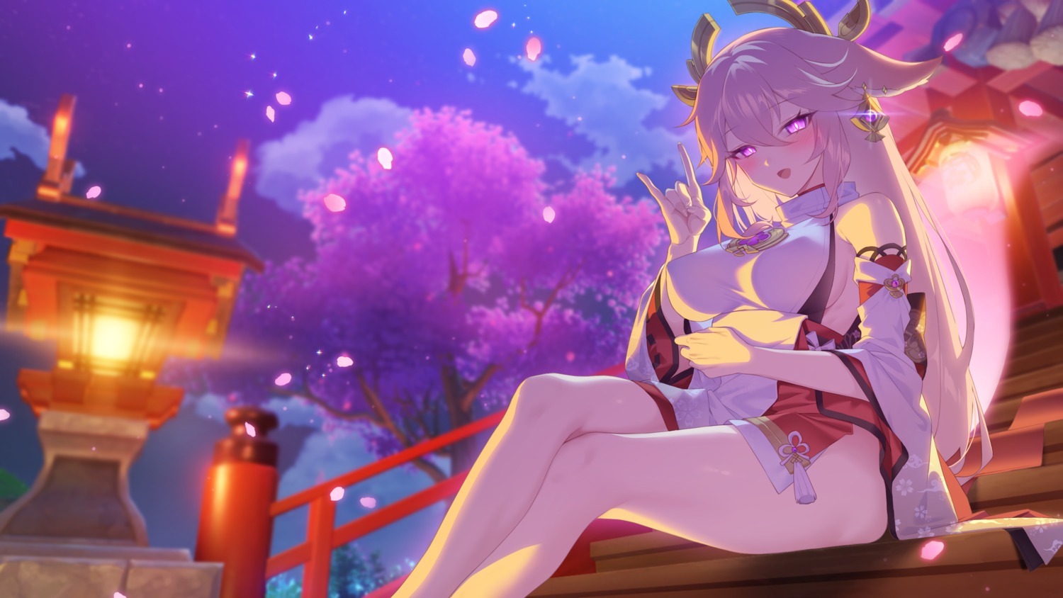 animal_ears, genshin_impact, ia_(ias1010), japanese_clothes, kitsune, no_bra, yae_miko