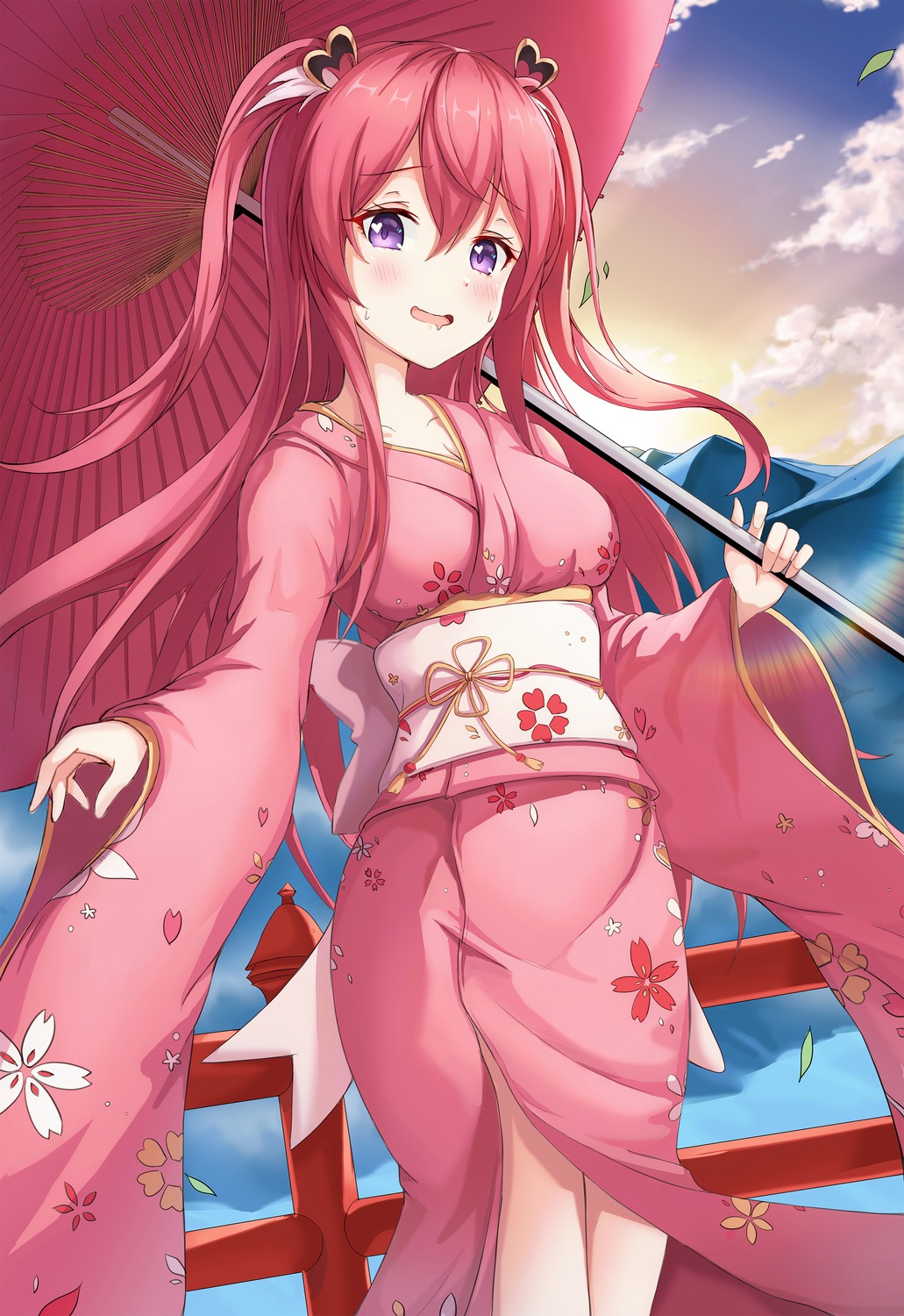 kimono, neon_(hhs9444), princess_connect!, princess_connect!_re:dive, toomi_kuuka, umbrella