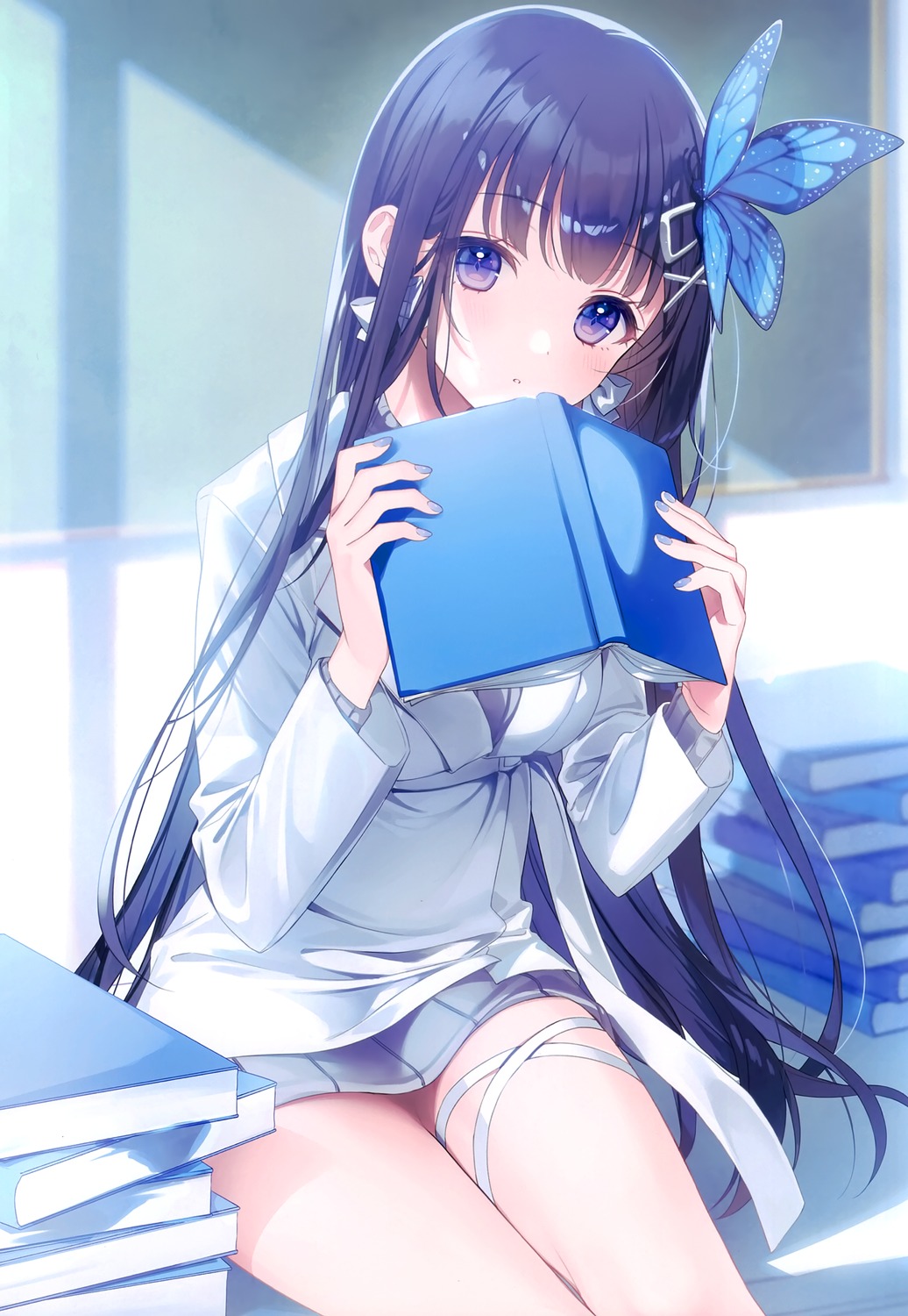 a20_(atsumaru), garter, nabi_(vtuber), nabi_ch., seifuku, sweater