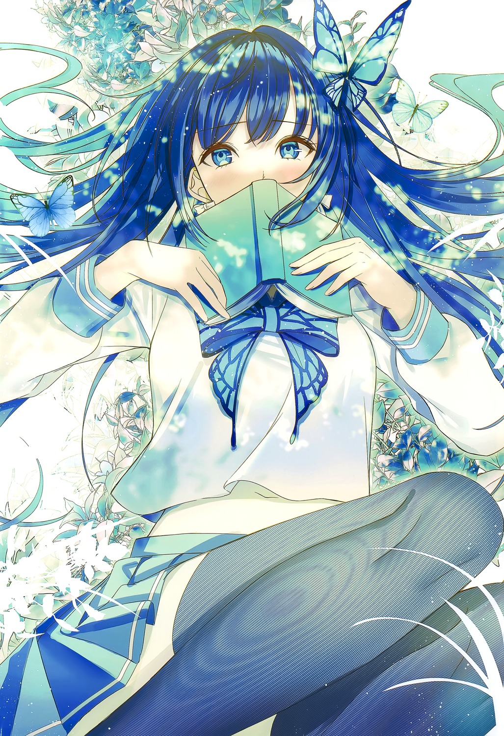 ggatip, nabi_(vtuber), nabi_ch., seifuku, skirt_lift, thighhighs