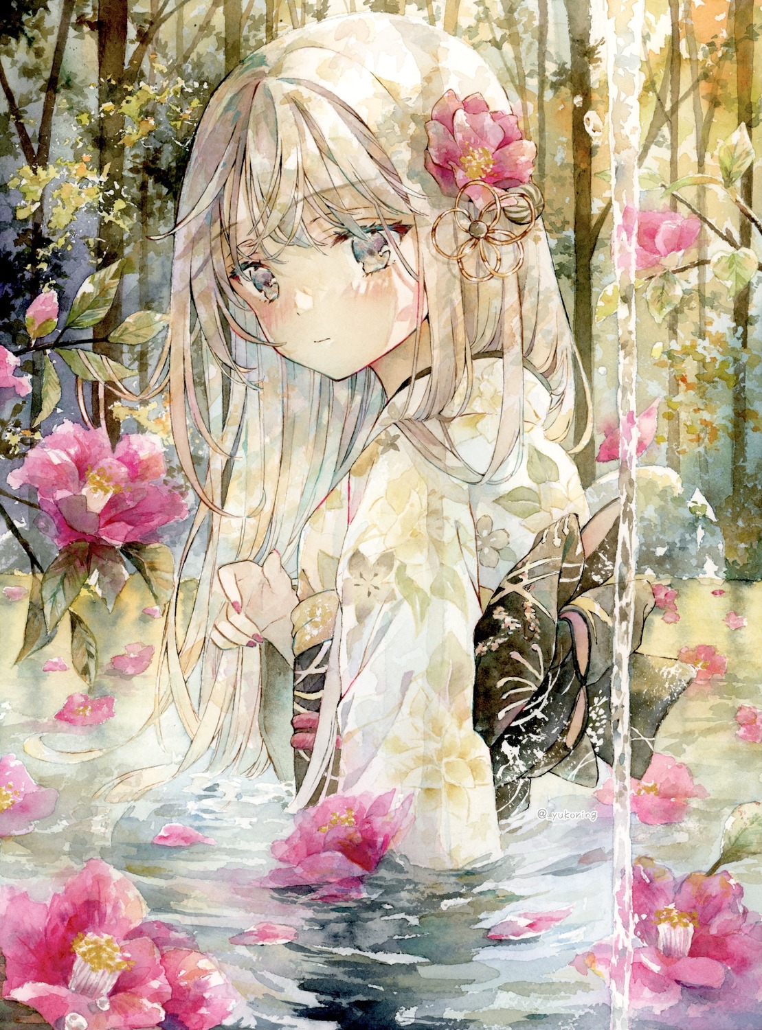 kimono, wet, yukoring